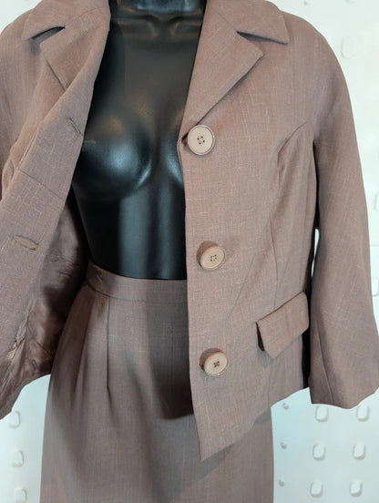 True Vintage 1960s Bickler 100% Wool Skirt Suit Made in England