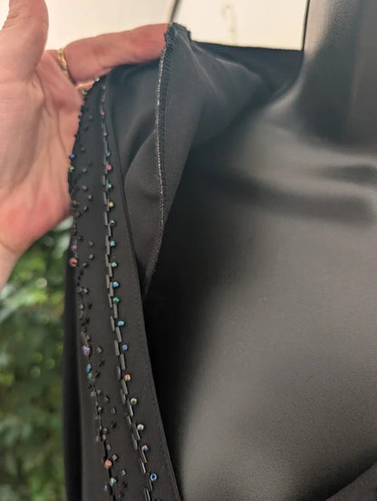 Vintage Ann Harvey Sheer Beaded Evening Jacket Black UK22