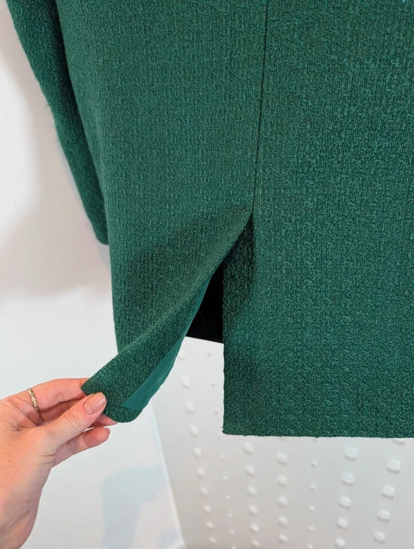 Next Emerald Green Oversized Gold Button Blazer Jacket UK14