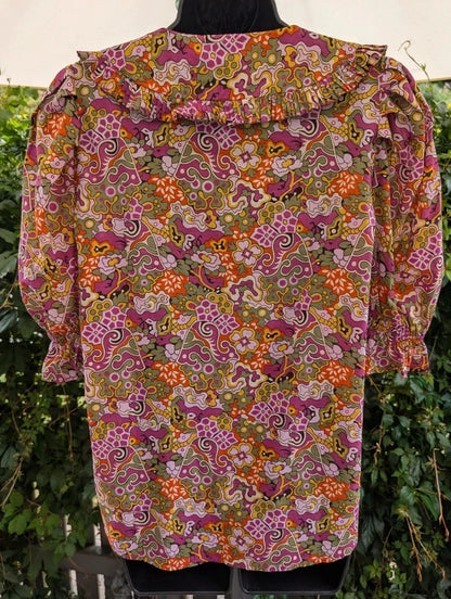 Suncoo Laury Floral Print Blouse 100% Cotton Medium