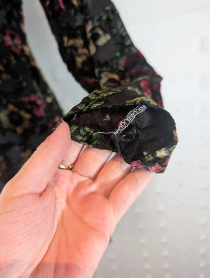 Handmade Floral Burnout Tunic & Matching Shawl Set