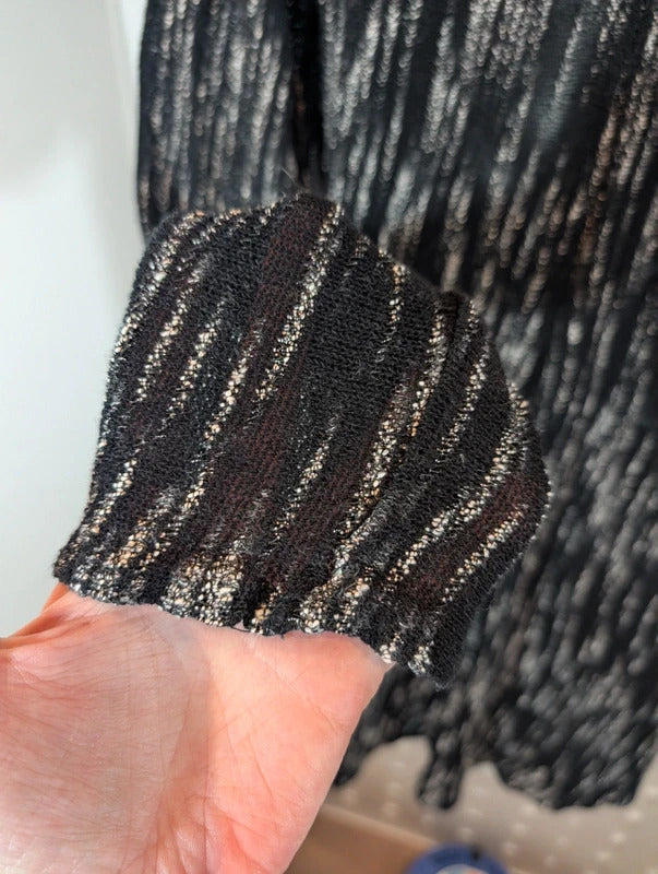 Sixteen47 Dawn French Black Grey Open Knit Dress Size 4