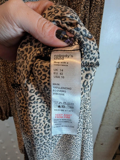 Nobody's Child Leopard Print Maxi Dress NWT UK14