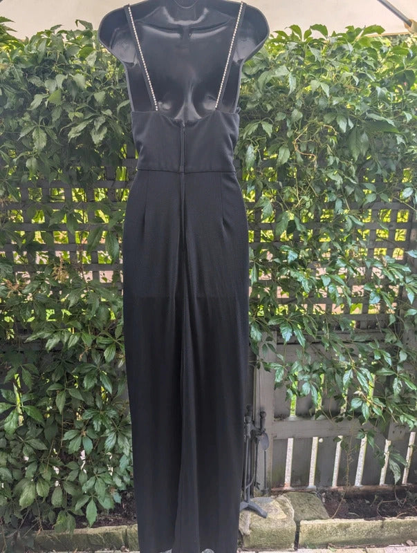Vintage John Marks by Anne Tyrrell Black Evening Maxi Dress UK6
