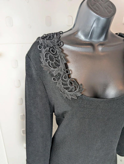 Joseph Ribkoff Black Dress Lace Neckline Occasion UK 14