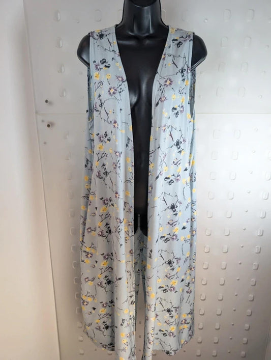 Cotton Traders Open Back Waistcoat Floral Viscose 8/10 NWT