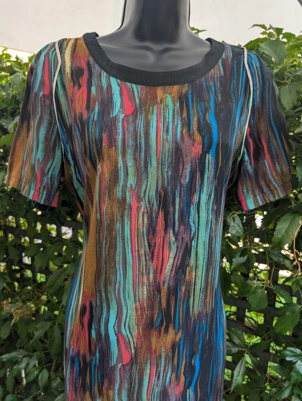 Numph Abstract Print Shift Dress UK12 EU38
