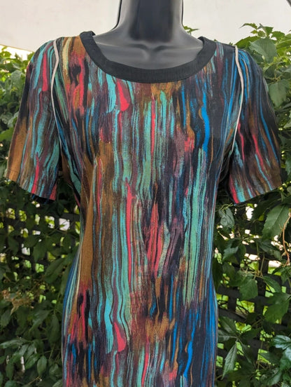Numph Abstract Print Shift Dress UK12 EU38