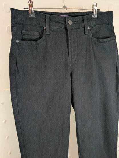NYDJ Black Straight Leg Stretch Jeans UK12 US8 Made in USA