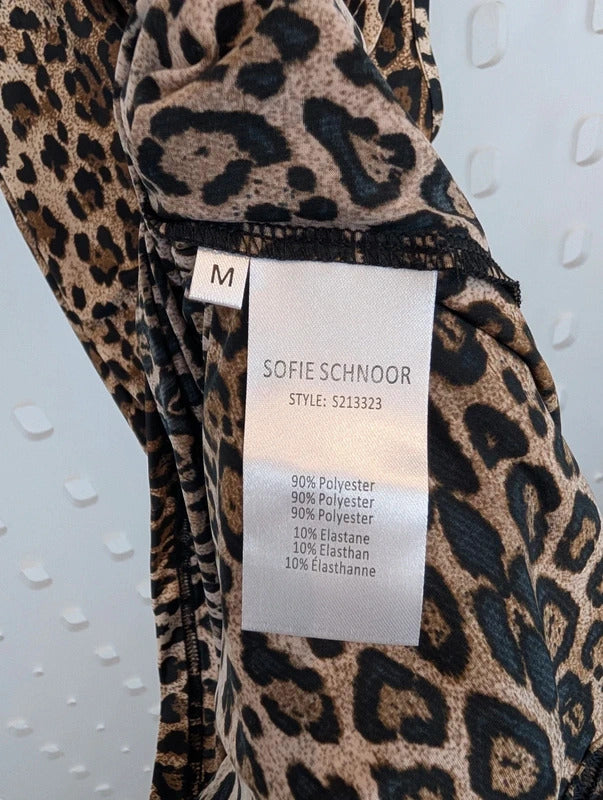 Sofie Schnoor Leopard Print Zip Sleeveless Top M