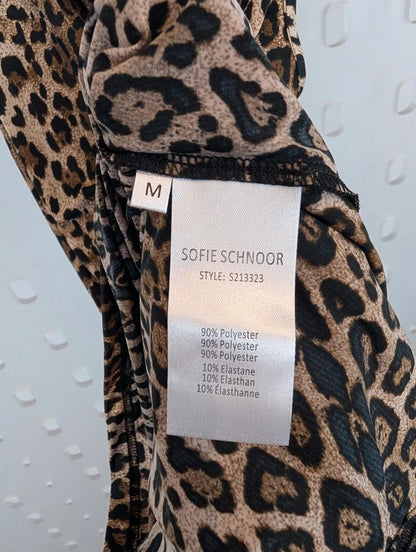Sofie Schnoor Leopard Print Zip Sleeveless Top M