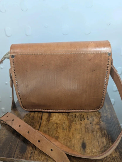 Hand Tooled Leather Crossbody Bag Artisan Handmade Unused