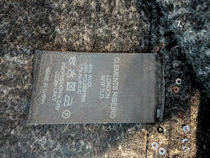 Clements Ribeiro Black – Sequin Wool Blend Jacket (XL / 16–42)