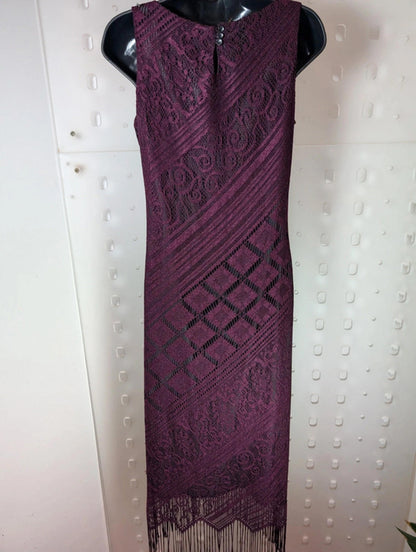 Berkertex black lace midi dress UK 12