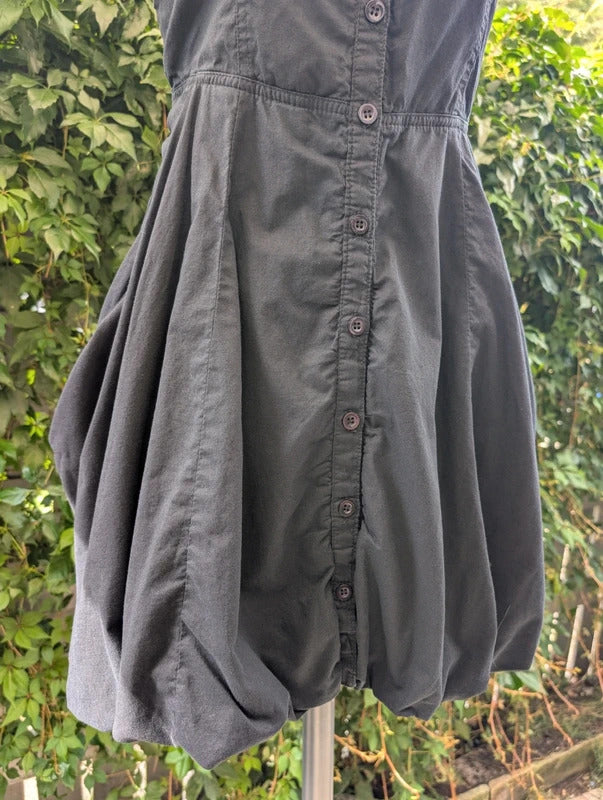 Amour 100% Cotton Bubble Hem Shirt Dress Black UK14