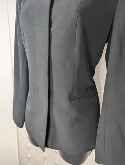 Jaeger Tailored Stand Collar Jacket UK8 Wool Blend