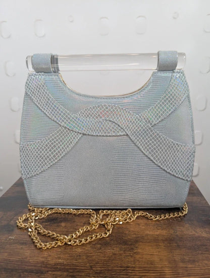 Timothy Huntsman iridescent blue vintage shoulder bag