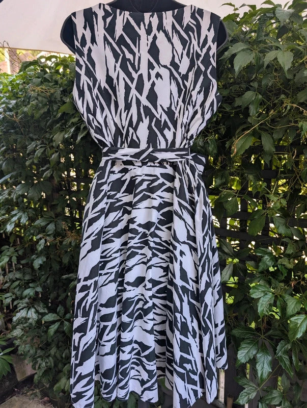 Ossie Clark Zebra Print Midi Dress UK14
