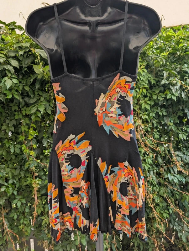 French Connection Y2K Printed Hanky Hem Mini Dress Top XS