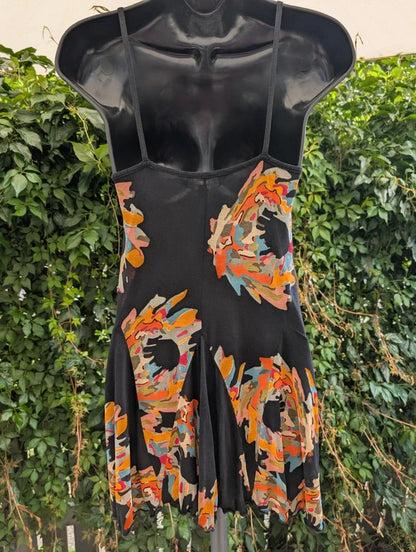 French Connection Y2K Printed Hanky Hem Mini Dress Top XS