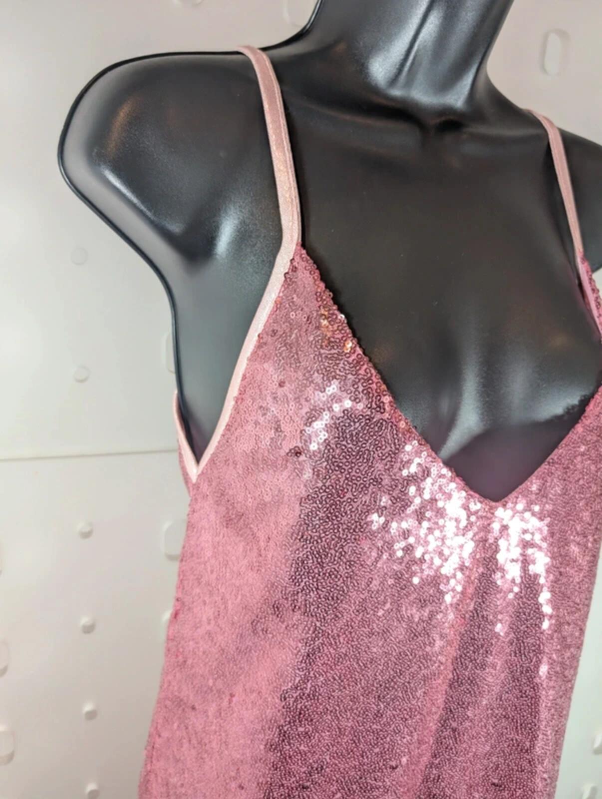Pea Street Handmade Sequin Swing Dress Baby Pink Medium