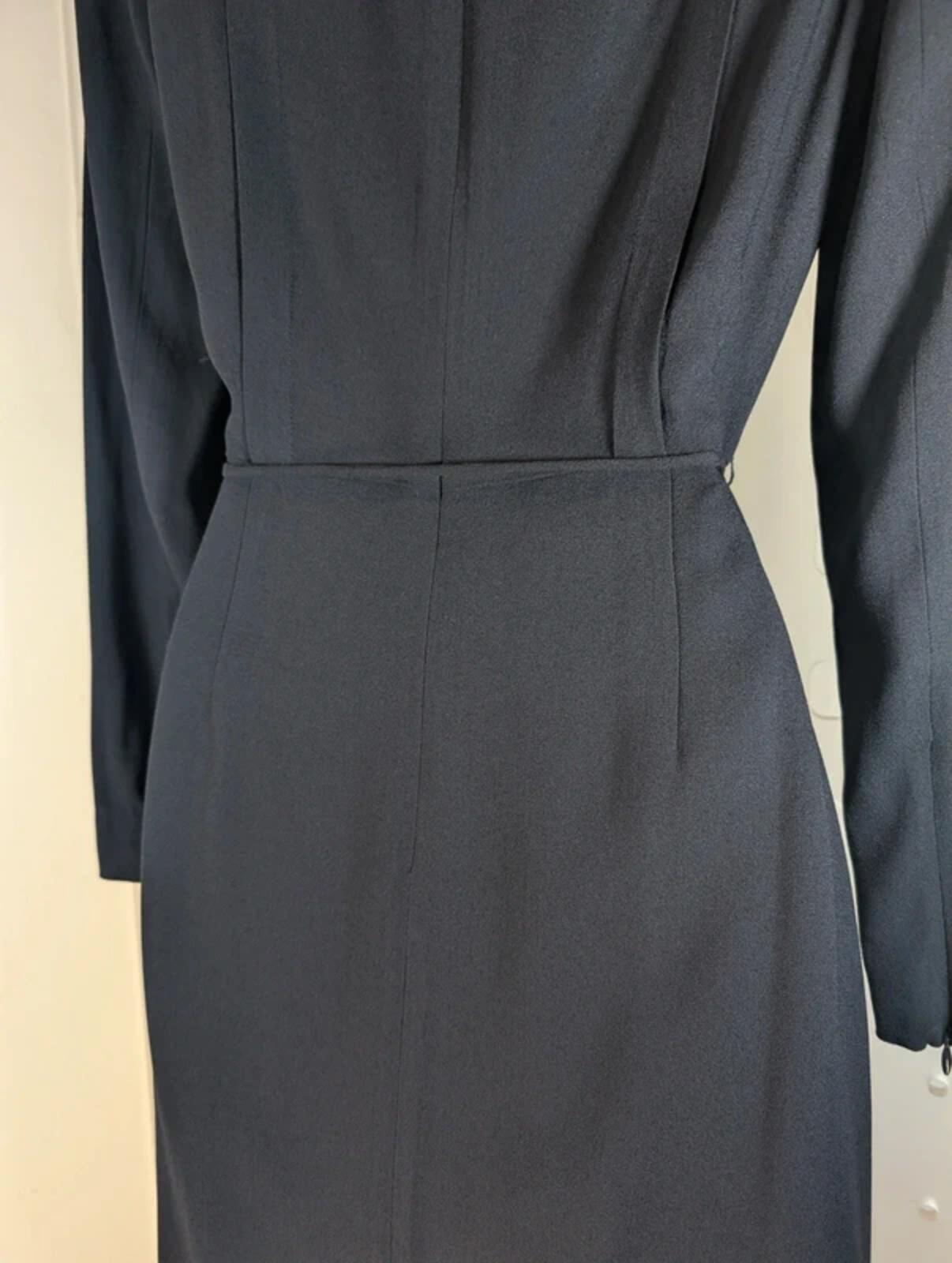 Whistles Navy Pleated Dress UK 8 Tailored Work Occasion Midi