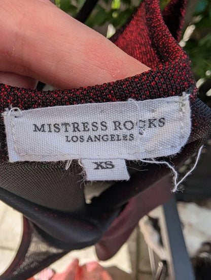 Mistress Rocks Glitter Mini Dress Red Black XS
