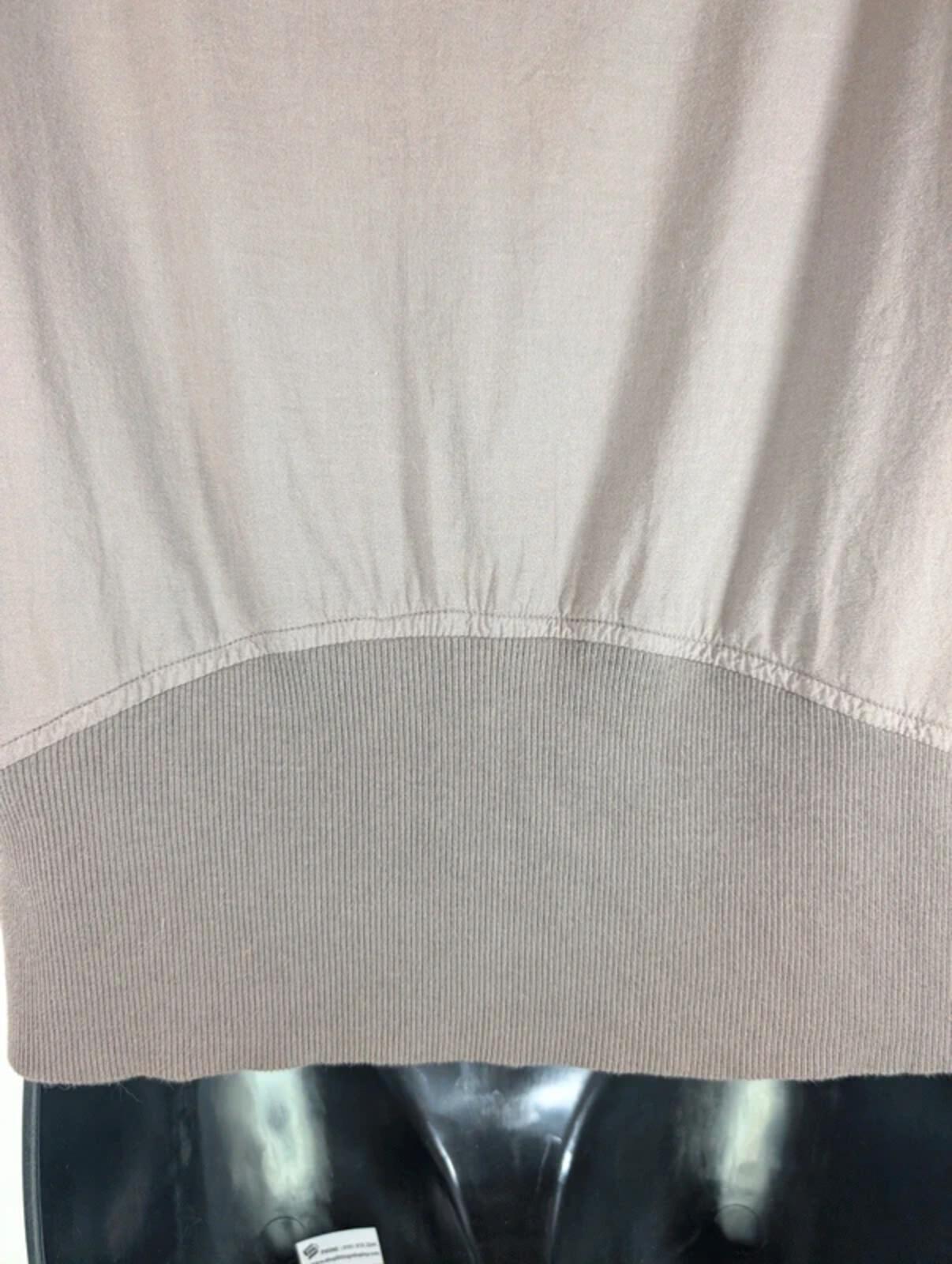Lurdes Bergada Taupe Asymmetric Cotton Top Made In Spain Large