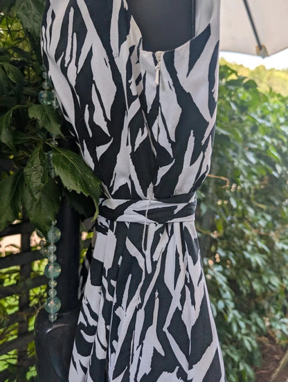 Ossie Clark Zebra Print Midi Dress UK14