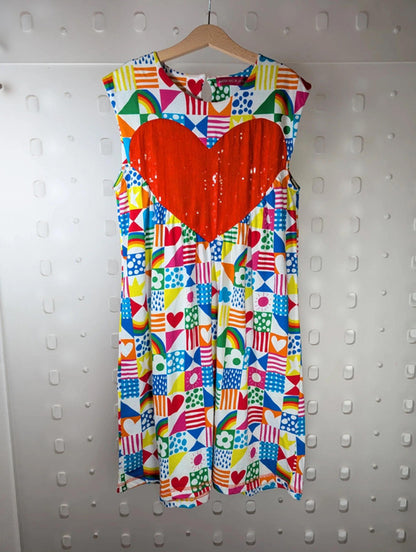 Agatha Ruiz de la Prada cotton dress | Age 12 | Sequin heart