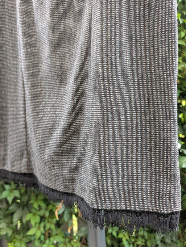Karen Millen Wool Tweed Pencil Skirt with Lace Hem UK10