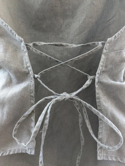 Wrap Black Linen Blend Tie Back Top UK6 Petite