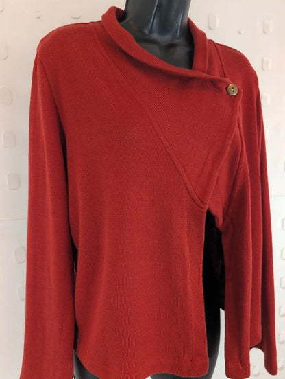 Nomads Organic Cotton Rust Asymmetric Cardigan M