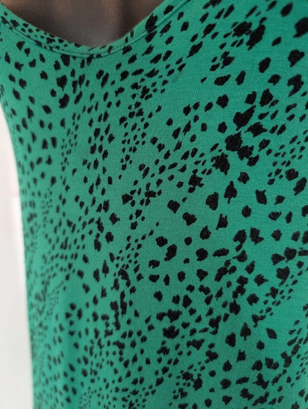 Saint + Sofia Green Black Speckle Maxi Dress UK18
