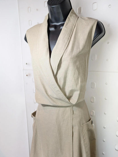 St Michael Vintage Cotton Midi Dress – Made in the UK (UK 16 Long)