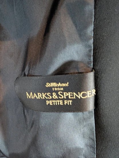 Vintage St Michael M&S Black Tailored Blazer UK8 Petite Made in UK