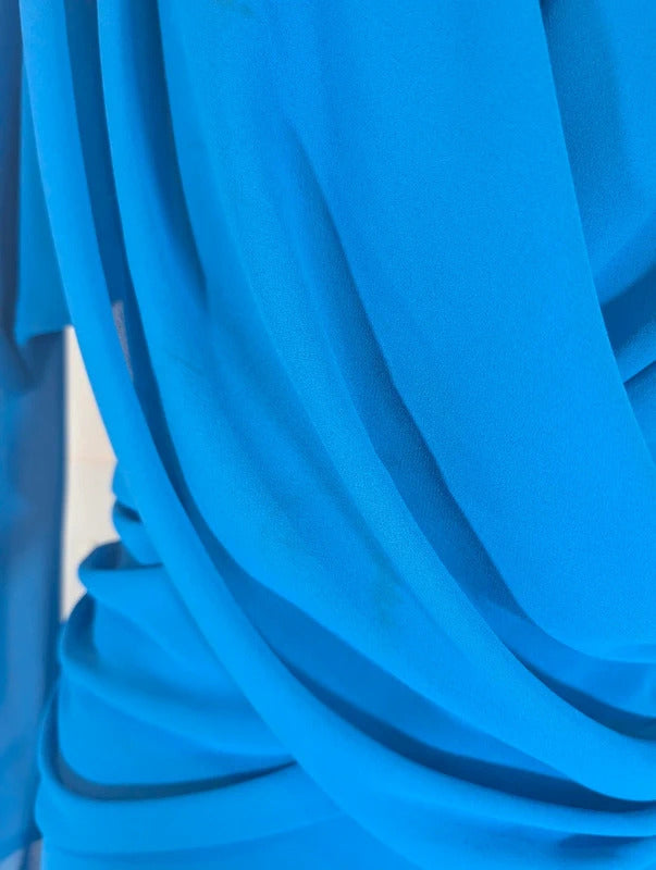 Vintage 80s Parigi Electric Blue Statement Dress UK10