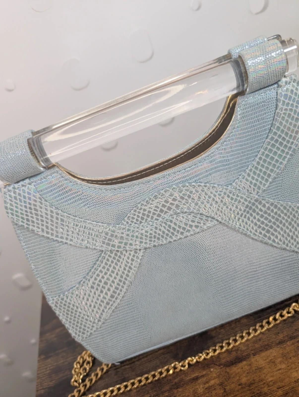 Timothy Huntsman iridescent blue vintage shoulder bag