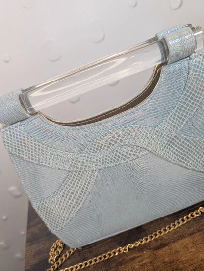 Timothy Huntsman iridescent blue vintage shoulder bag