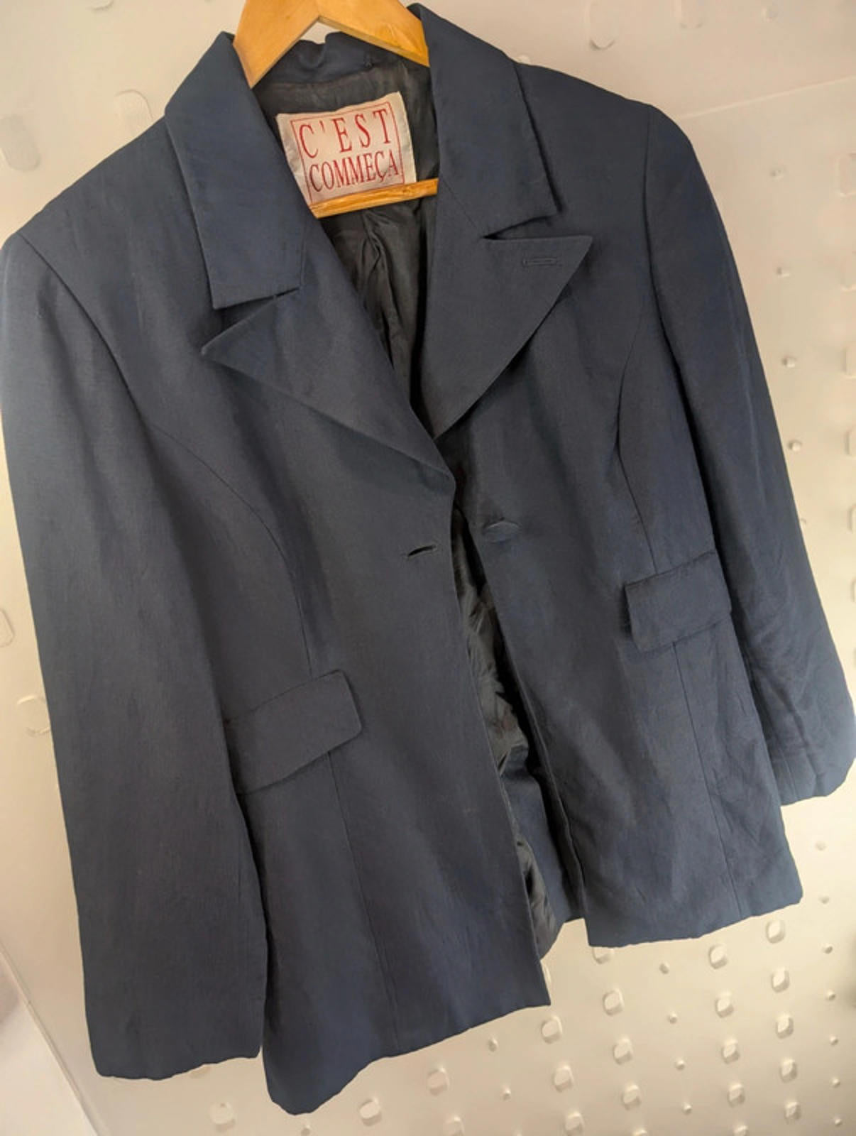 Vintage C’est Commeça tailored blazer in navy – UK 12
