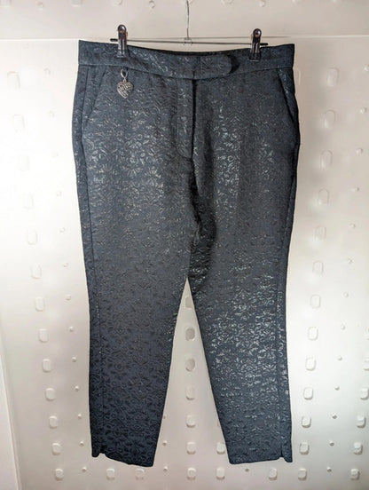 Jane Norman Black Baroque Cropped Trousers – Low Rise Y2K