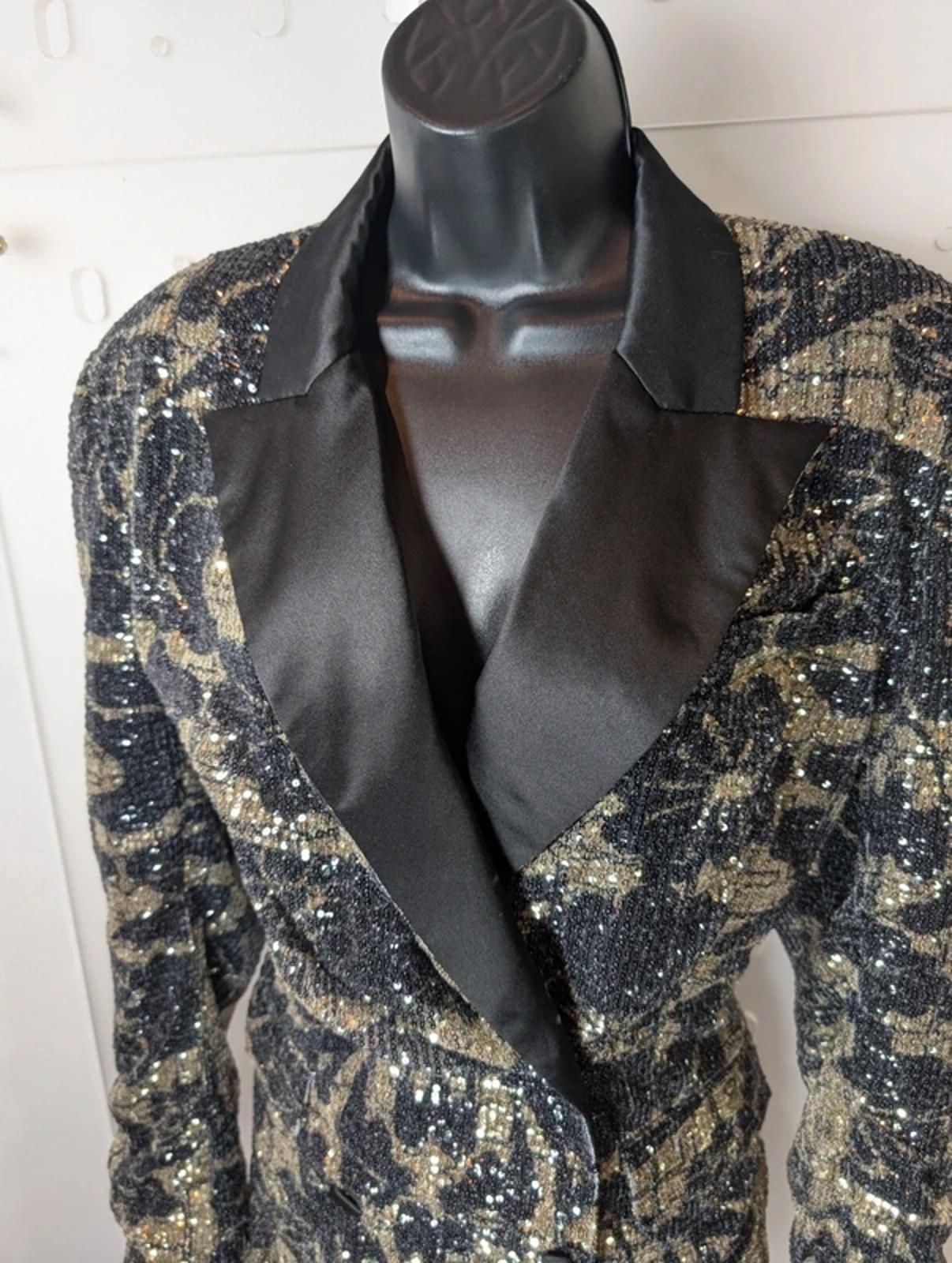Rotate Birger Christensen “Augustina” Sequin Lace Blazer – UK12