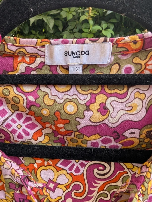 Suncoo Laury Floral Print Blouse 100% Cotton Medium