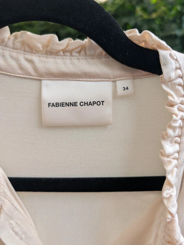 Fabienne Chapot Dune Embroidered Blouse Cream Size 34