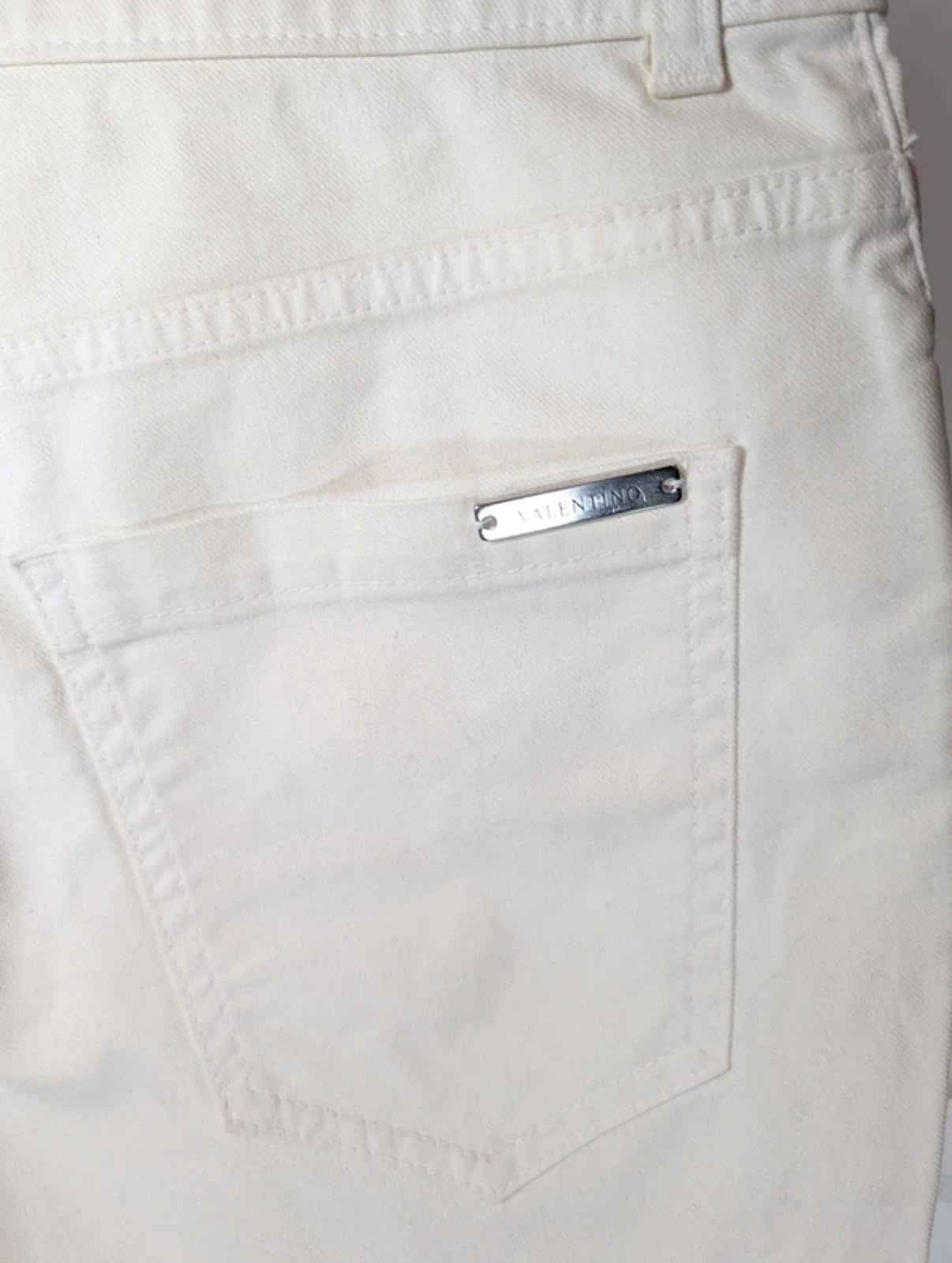 Vintage Valentino White Denim Shorts Turn Up Hem Made in Italy