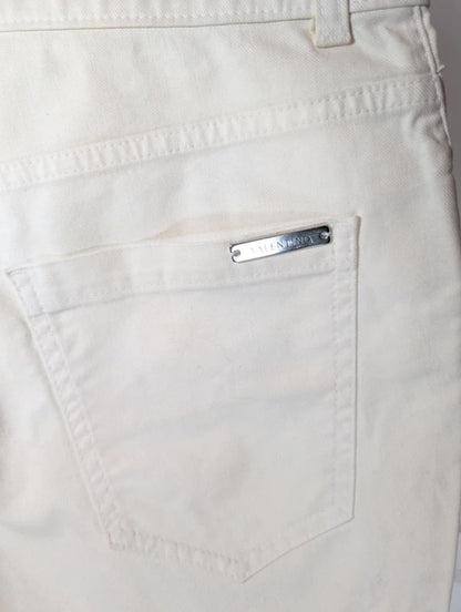 Vintage Valentino White Denim Shorts Turn Up Hem Made in Italy