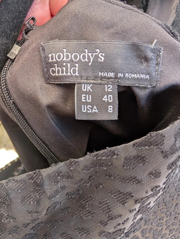 Nobody's Child Textured Mini Dress Black UK12