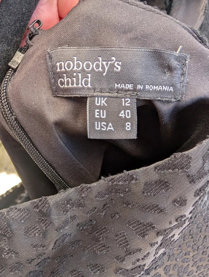 Nobody's Child Textured Mini Dress Black UK12