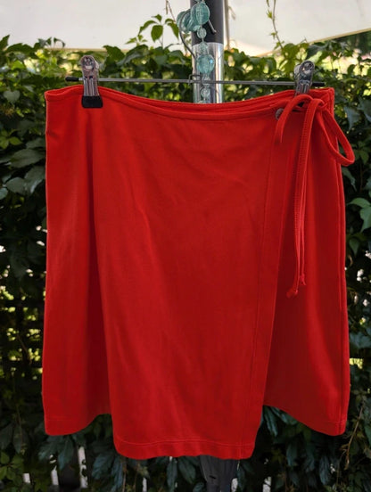 Iceberg Jeans Wrap Mini Skirt Orange UK8/10