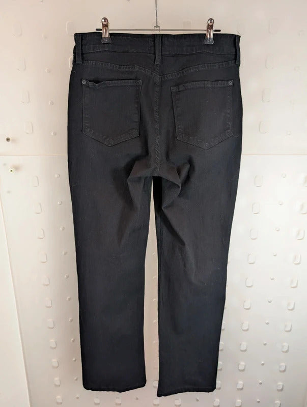 NYDJ Black Straight Leg Stretch Jeans UK12 US8 Made in USA
